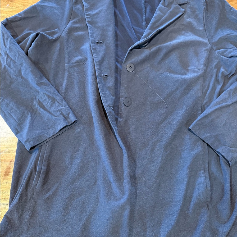 Eileen Fisher Shirt Womens 2X Black Organic Linen 3/4 Sleeve Button Down